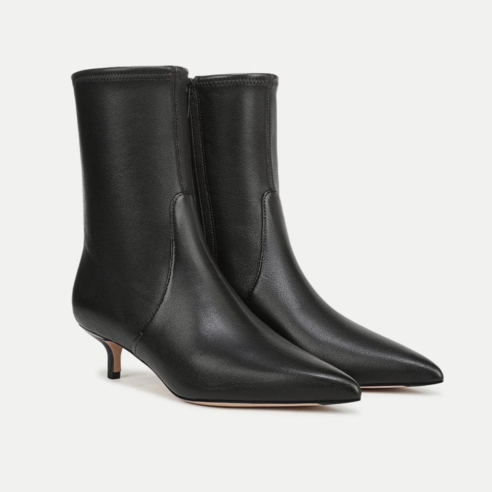 Veronica Beard Lisa Stretch Kitten-Heel Ankle Boot